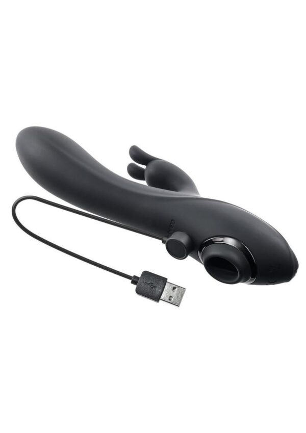 Rabbit Hole Rechargeable Silicone Triple Vibrator - Black - Image 4
