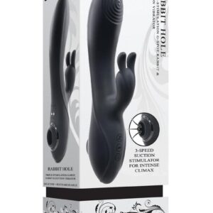 Rabbit Hole Rechargeable Silicone Triple Vibrator - Black