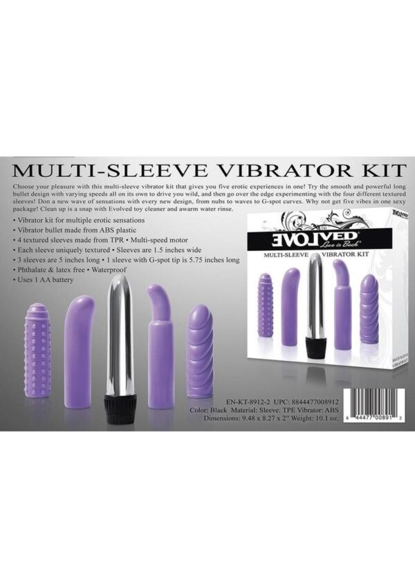 Multi Sleeve Vibrator (4 piece kit) - Purple - Image 3