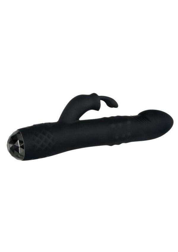 Bodacious Bunny Rechargeable Silicone Rabbit Vibrator - Black - Image 3