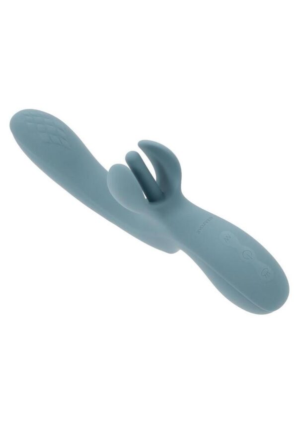Take Your Flick Rechargeable Silicone Rabbit Vibrator - Blue - Image 3