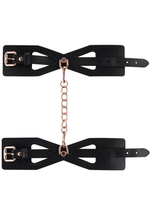 Sex and Mischief Brat Handcuffs - Black/Rose Gold - Image 2