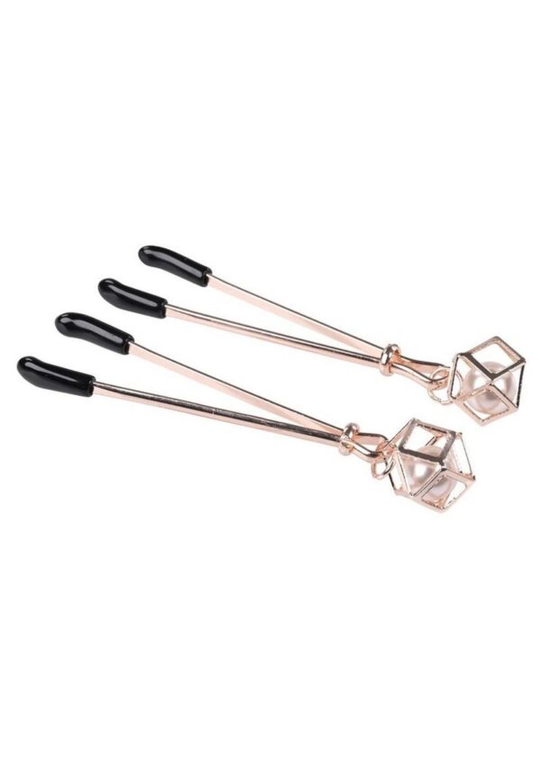 Sex and Mischief Brat Pearl Nipple Jewelry - Rose Gold/White - Image 3