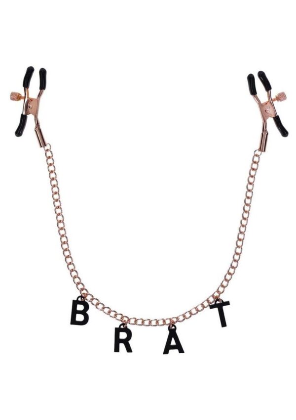 Sex and Mischief Brat Charm Nipple Clamp - Rose Gold/Black - Image 2