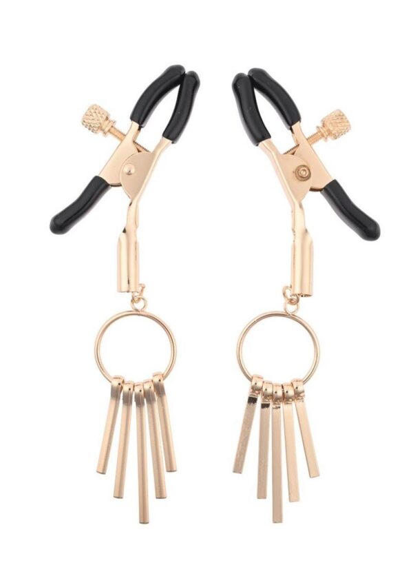 Sex and Mischief Verge Nipple Clamps - Gold/Black - Image 2