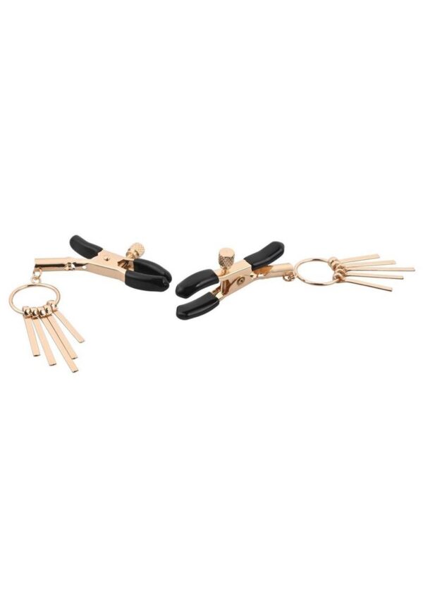 Sex and Mischief Verge Nipple Clamps - Gold/Black - Image 3