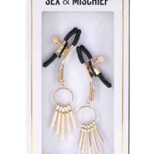 Sex and Mischief Verge Nipple Clamps - Gold/Black