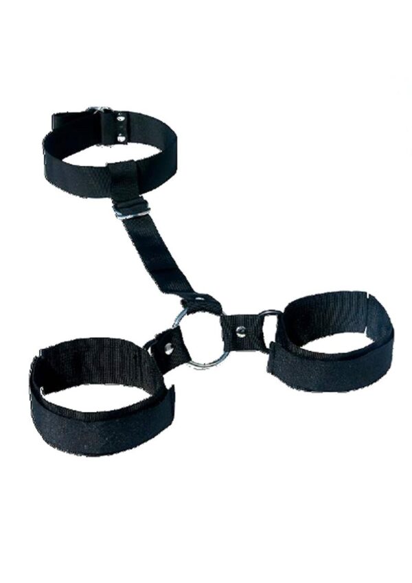 Sex and Mischief Shadow Neck and Wrist Restraint - Black - Image 2