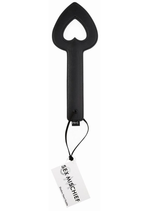 Sex and Mischief Shadow Heart Paddle 11.5in - Black