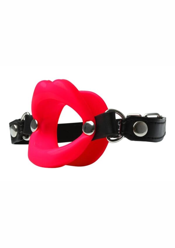 Sex and Mischief Silicone Lips Open Mouth Gag - Red - Image 2