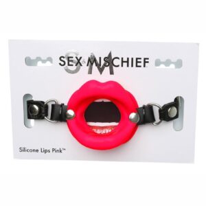 Sex and Mischief Silicone Lips Open Mouth Gag - Red