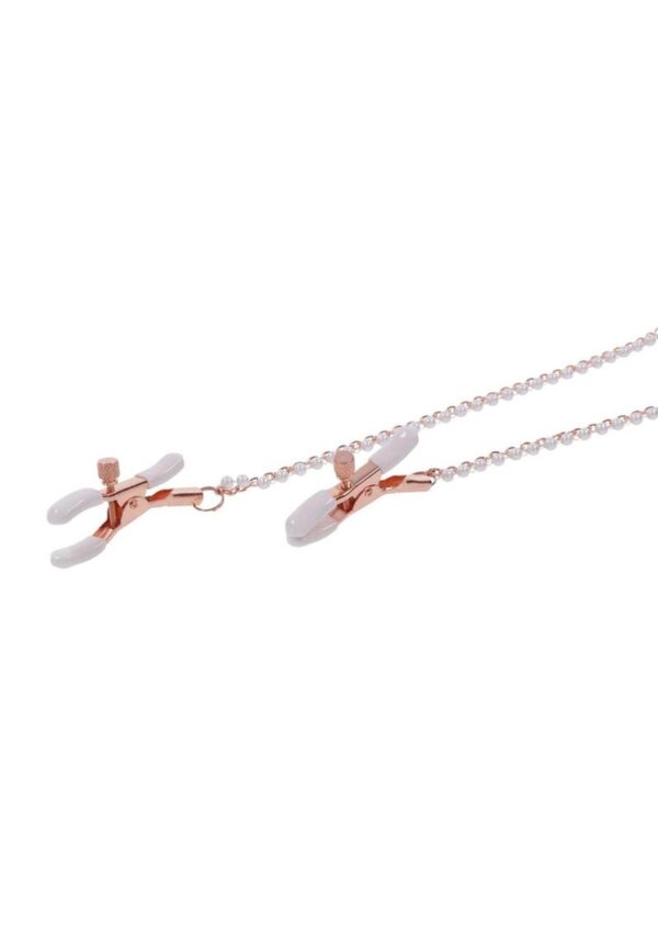 Sex and Miscielf Peaches `n CreaMe Collar with Nipple Clamps - Ivory/Rose Gold - Image 4