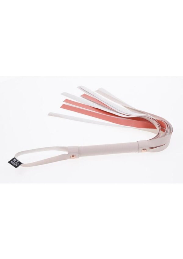 Sex and Mischief Peaches n CreaMe Stripe Flogger - Ivory/Orange - Image 4