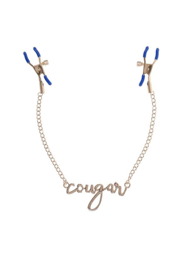 Sex and Mischief Cougar Nipple Clamps - Navy/Gold - Image 2