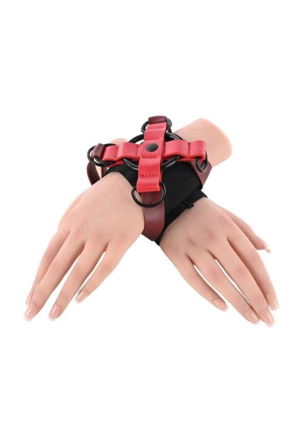 Sex and Mischief Ex`s andamp; Oh`s Cross Cuffs - Red/Black - Image 3