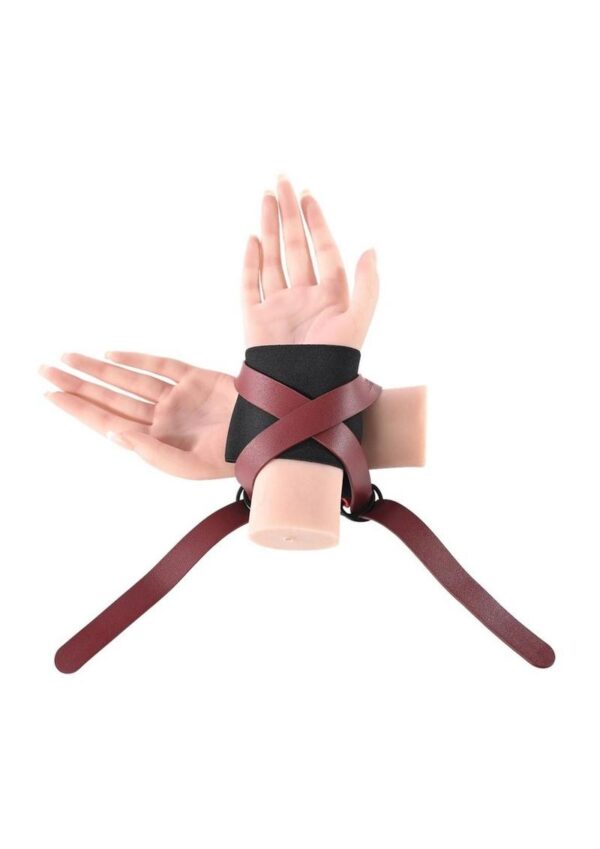 Sex and Mischief Ex`s andamp; Oh`s Cross Cuffs - Red/Black - Image 4