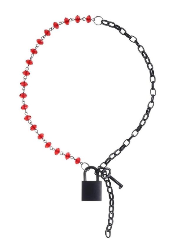 Sex and Mischief Ex`s andamp; Oh`s Crystal Day Collar -Red/Black - Image 2