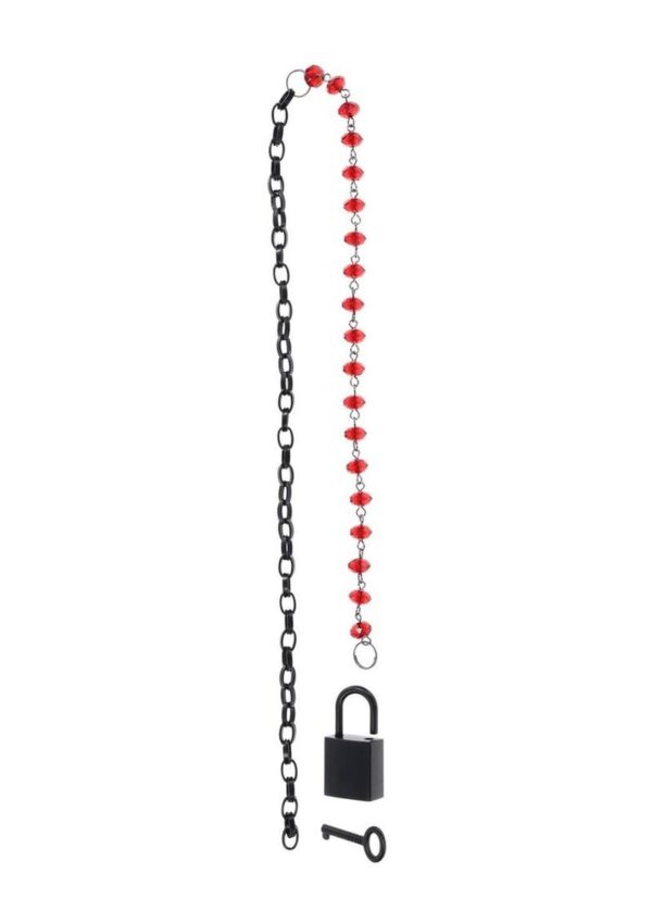Sex and Mischief Ex`s andamp; Oh`s Crystal Day Collar -Red/Black - Image 3