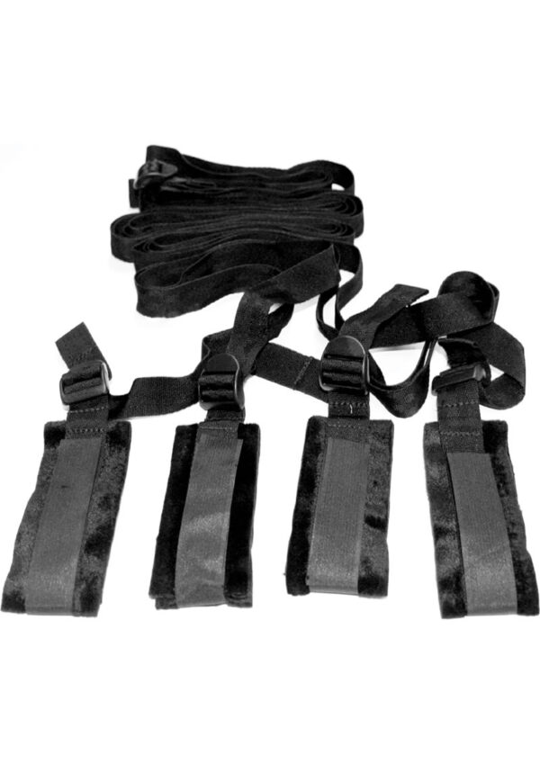 Sex and Mischief Bed Bondage Restraint Kit - Black - Image 2