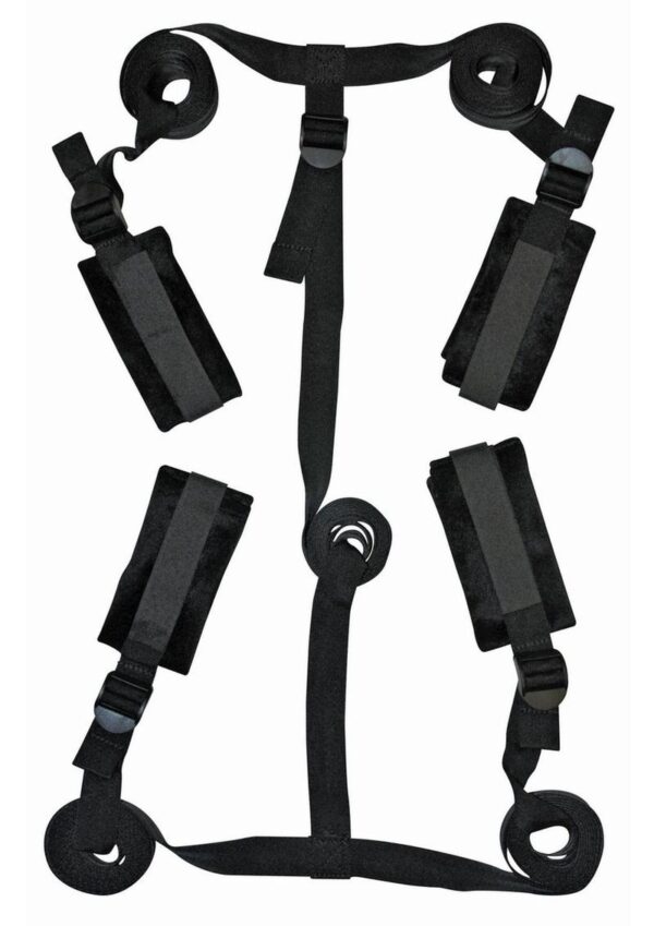 Sex and Mischief Bed Bondage Restraint Kit - Black - Image 3