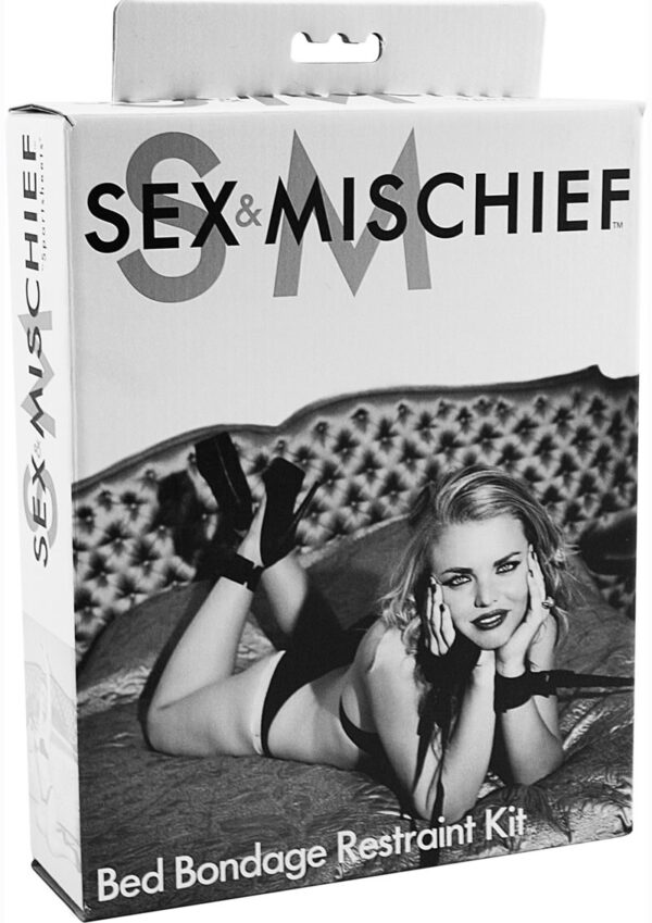 Sex and Mischief Bed Bondage Restraint Kit - Black
