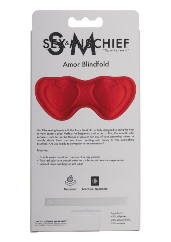 Sex and Mischief Amor Blindfold - Red - Image 3