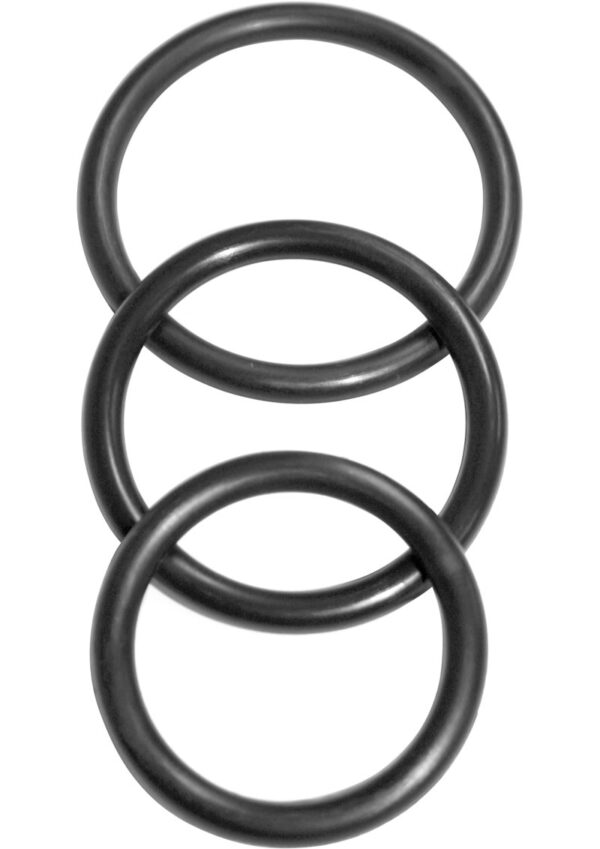 Sex and Mischief Nitrile Cock Ring (3 Pack) - Black - Image 2