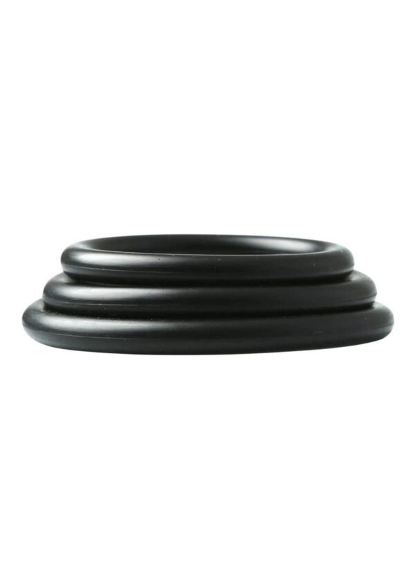 Sex and Mischief Nitrile Cock Ring (3 Pack) - Black - Image 3