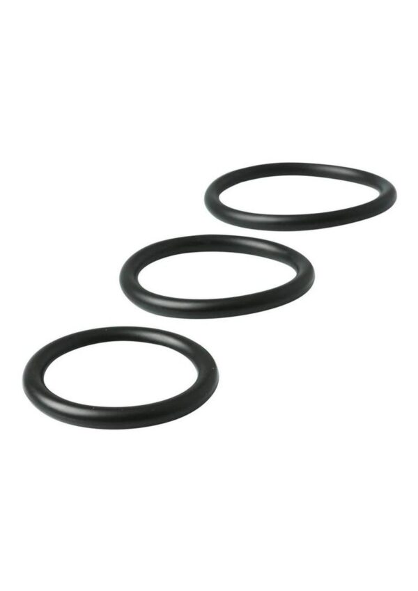 Sex and Mischief Nitrile Cock Ring (3 Pack) - Black - Image 4