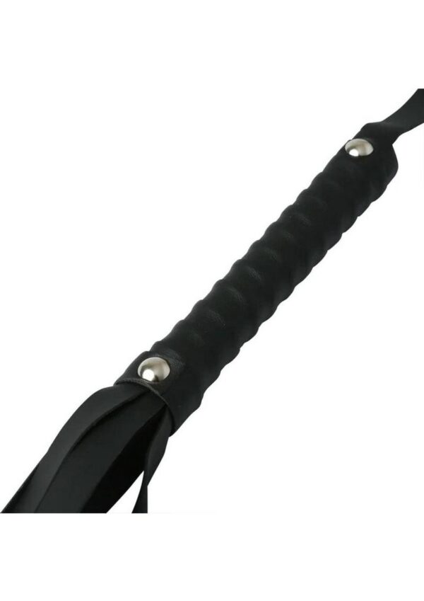 Sex and Mischief Faux Leather Flogger - Black - Image 3