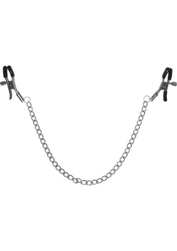 Sex and Mischief Chained Nipple Clamps - Silver - Image 2