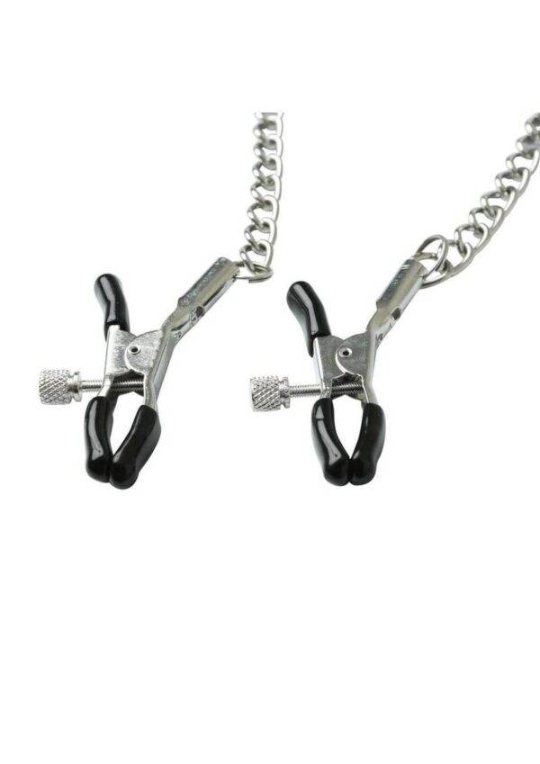 Sex and Mischief Chained Nipple Clamps - Silver - Image 3