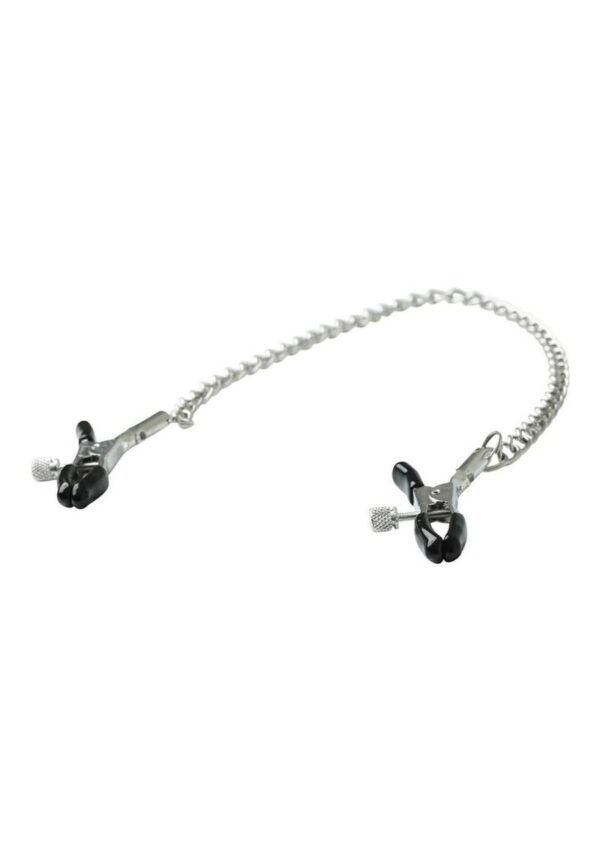 Sex and Mischief Chained Nipple Clamps - Silver - Image 4
