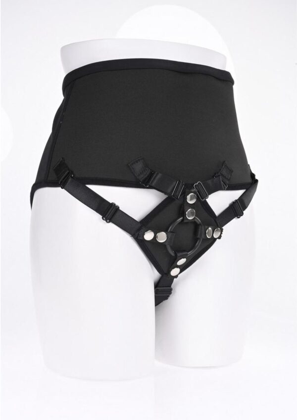 High Waisted Corset Strap-On - Black - Image 3
