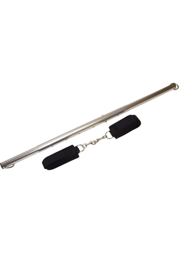 Sportsheets Expandable Spreader Bar and Cuffs Set - Silver/Black - Image 2