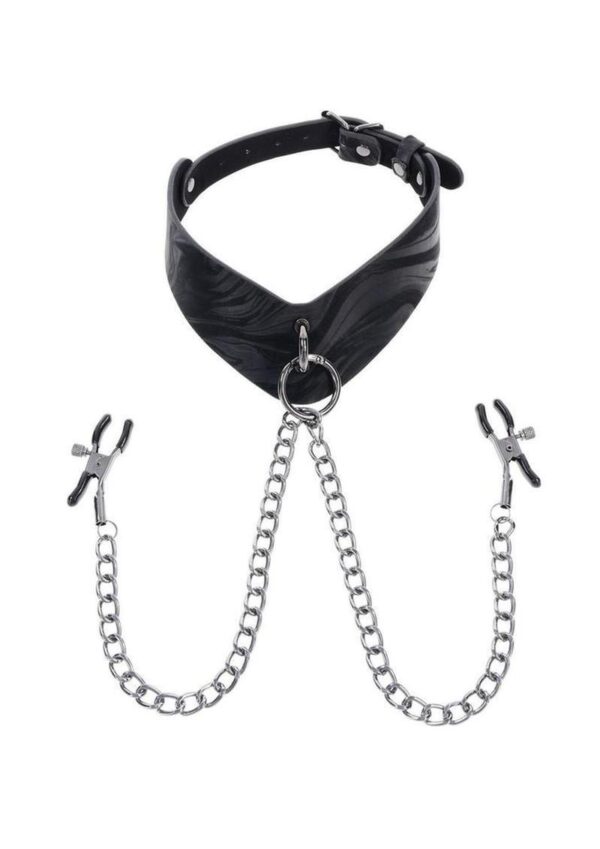 Velvet Noir Collar and Removable Clamps - Black - Image 2
