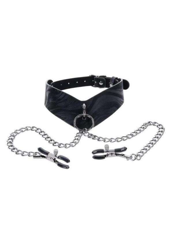 Velvet Noir Collar and Removable Clamps - Black - Image 3