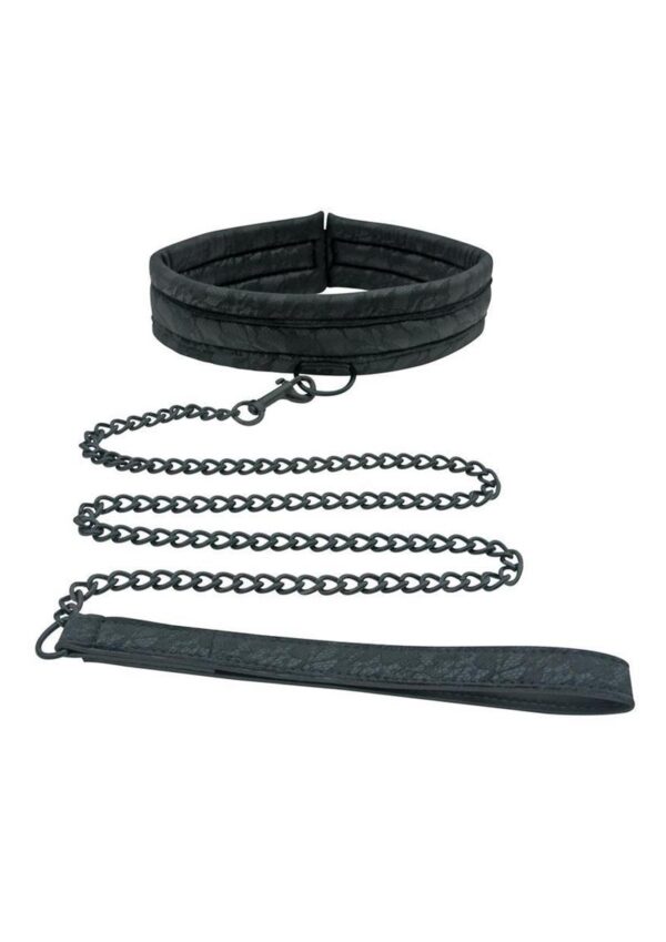 Sincerely Lace Adjustable Collar and Leash Set - Black - Image 2