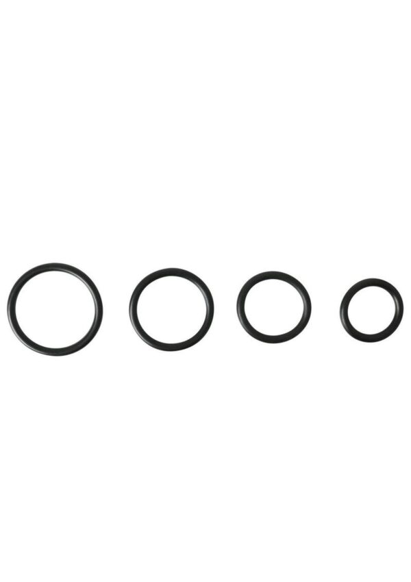 Sportsheets Rubber O Ring Cock Ring (4 Pack) - Black - Image 2