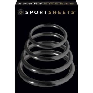 Sportsheets Rubber O Ring Cock Ring (4 Pack) - Black