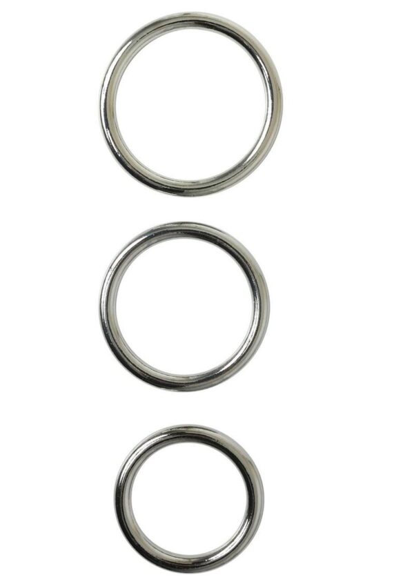 Sportsheets Metal O Ring Cock Ring (3 Pack) - Silver - Image 3