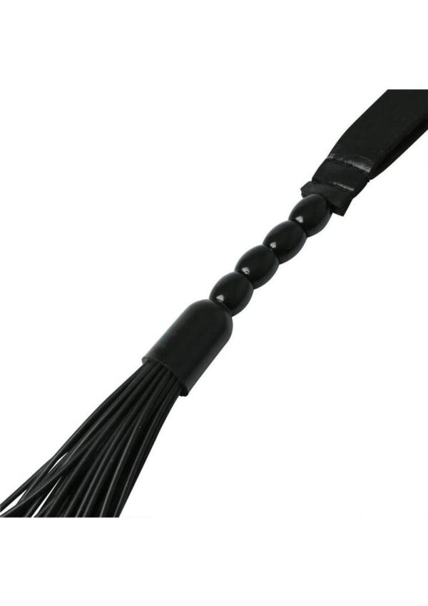 Sex and Mischief Beaded Flogger Noir Whip 16in - Black - Image 2