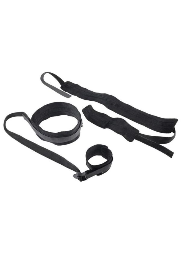 Sex and Mischief Brat Thigh and Wrist Cuffs - Black - Image 3