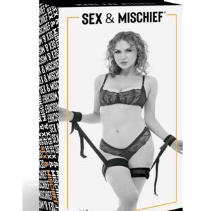 Sex and Mischief Brat Thigh and Wrist Cuffs - Black