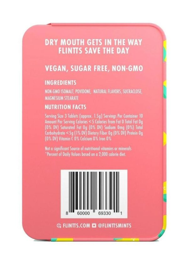 Flintts Mints Mouth Watering Oral Delights - Lemon (F Strength 250) - 28-30 per tin - Image 3