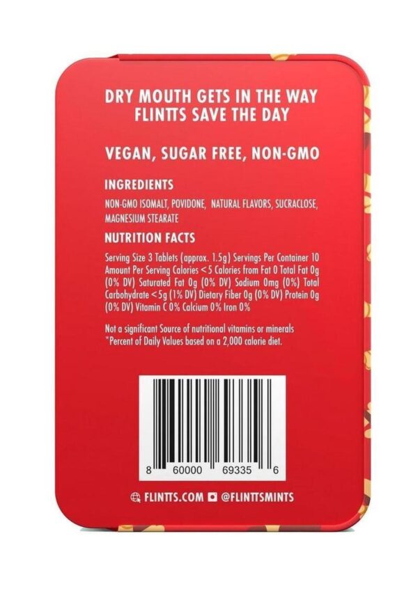 Flintts Mints Mouth Watering Oral Delights - Cinnamon (F Strength 300) - 28-30 per tin - Image 3
