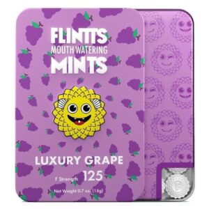 Flintts Mints Mouth Watering Oral Delights - Luxury Grape (F Strength 125) - 28-30 per tin