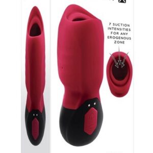 Gender X Body Kisses Rechargeable Silicone Vibrating Suction Massager - Red/Black