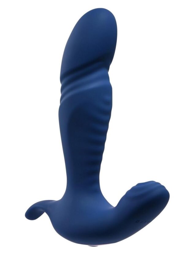 Gender X True Blue Rechargeable Silicone Thrusting Anal Vibrator - Blue - Image 2