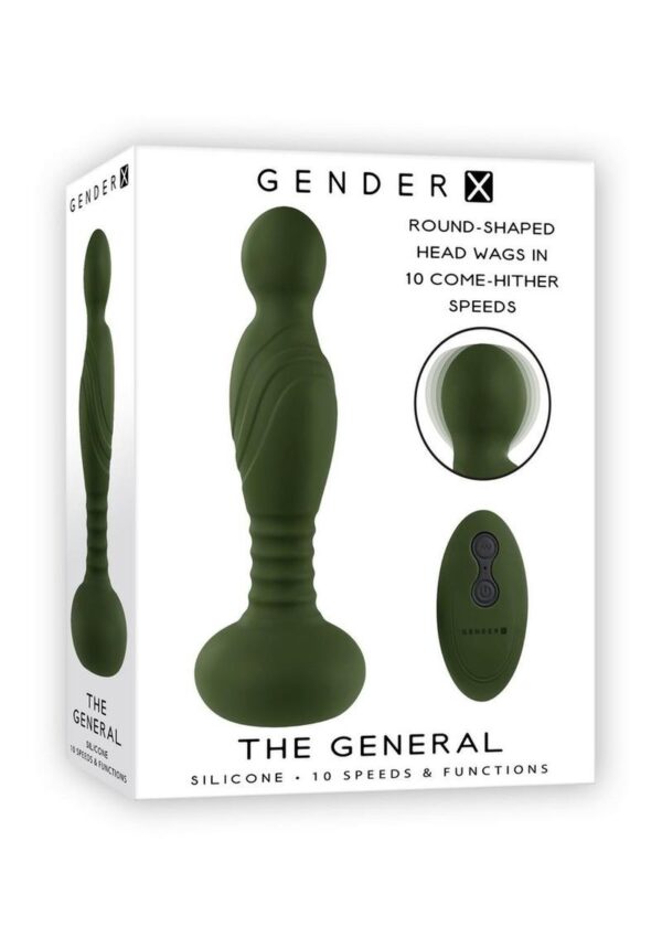 Gender X The General Rechargeable Silicone Vibrator with Remote Control - Green